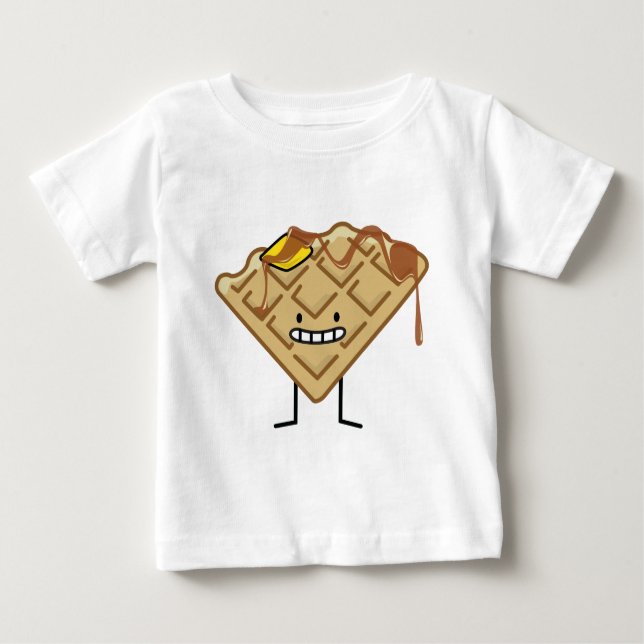 Happy Waffle with syrup and butter breakfast Baby T-Shirt (Front)