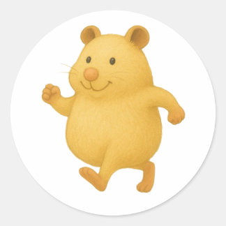 Happy Walking Hamster Sticker – Cute Animal Design