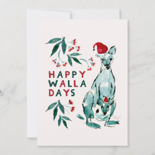 HAPPY WALLADAYS Wallaby Christmas Card
