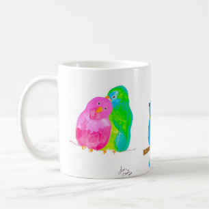 Happy Watercolor Birds Coffee Mug
