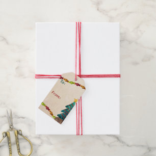 Happy Watercolor Christmas To-From Gift Tags