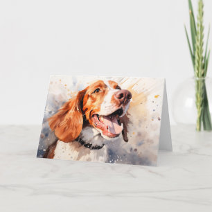 Happy Watercolor Dog Art Print Card