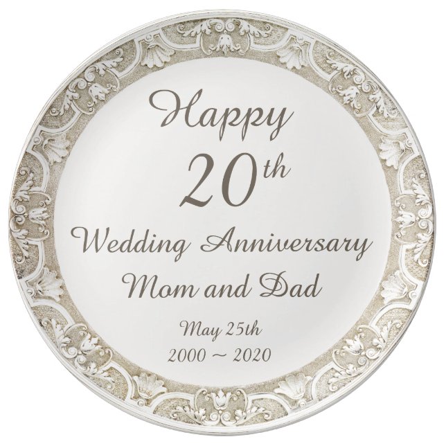 Happy Wedding Anniversary Commemorative Plate (Front)