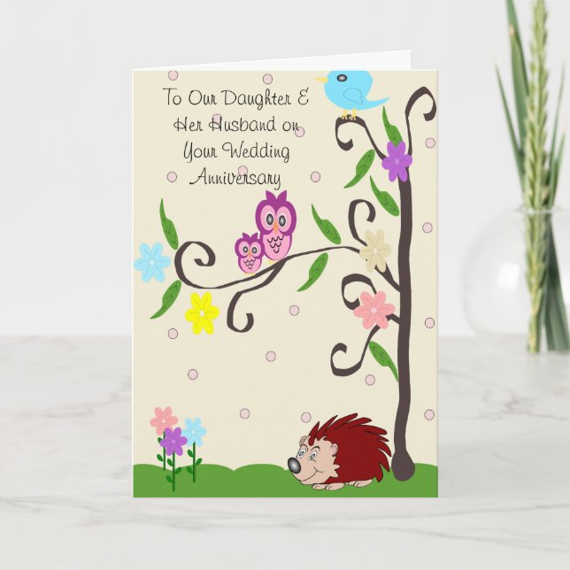 Happy Wedding Anniversary Daughter And Husband Card (Front)