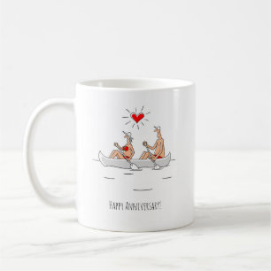 Happy Wedding Anniversary Married Couple Canoe Coffee Mug