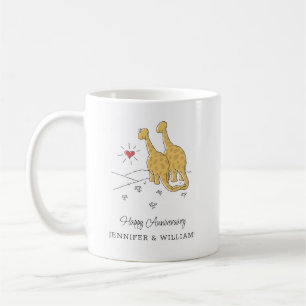 Happy Wedding Anniversary Married Couple Dinosaurs Coffee Mug