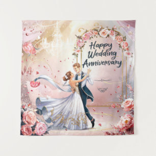 Happy Wedding Anniversary Mural #3 Tapestry