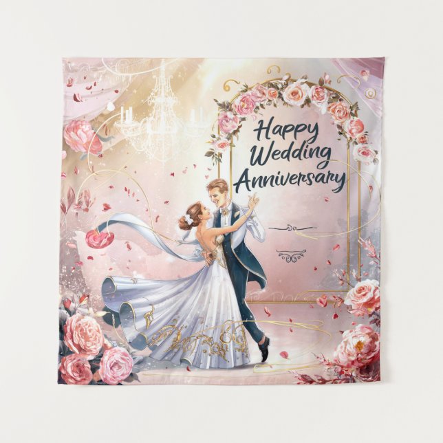 Happy Wedding Anniversary Mural #3 Tapestry (Front)