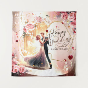 Happy Wedding Anniversary Mural #4 Tapestry