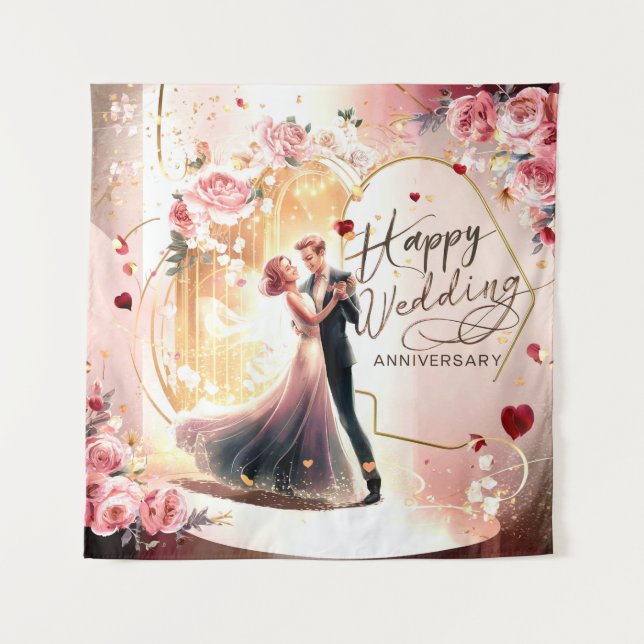 Happy Wedding Anniversary Mural #4 Tapestry (Front)