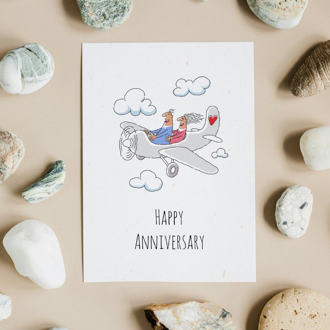 Happy Wedding Anniversary Red Heart Couple Card (Creator Uploaded)