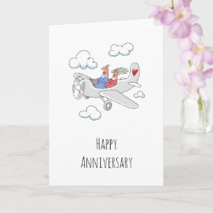 Happy Wedding Anniversary Red Heart Married Couple Card