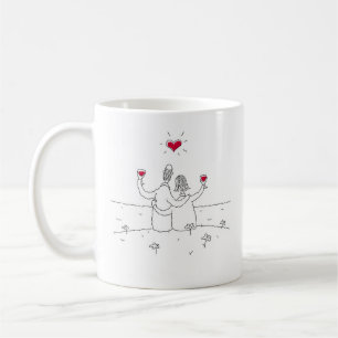 Happy Wedding Anniversary Red Heart Married Couple Coffee Mug