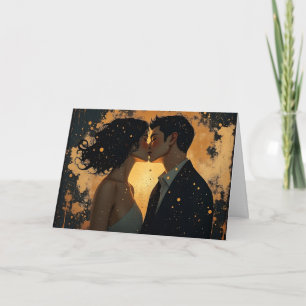 Happy Wedding Anniversary Romantic Kiss Card