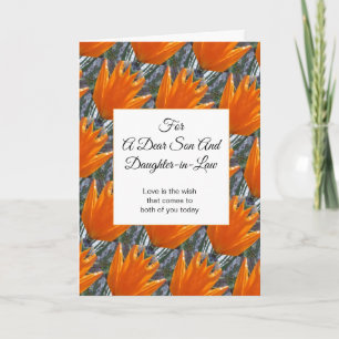 Happy Wedding Anniversary Son And Wife Flowers Card