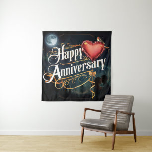 Happy Wedding Anniversary Tapestry