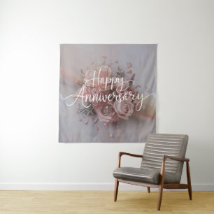 Happy Wedding Anniversary Tapestry