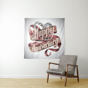 Happy Wedding Anniversary Tapestry