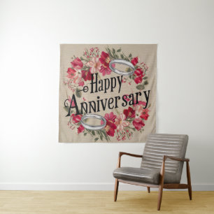Happy Wedding Anniversary  Tapestry