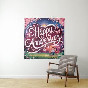Happy Wedding Anniversary  Tapestry