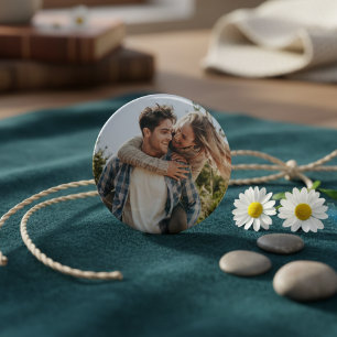 Happy Wedding Couple Photo 6 Cm Round Badge