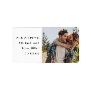 Happy Wedding Couple Photo Return Address Label