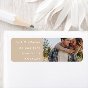Happy Wedding Couple Photo Return Address Label