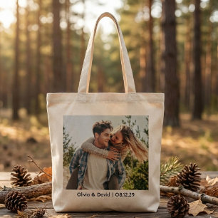 Happy Wedding Couple Photo Tote Bag