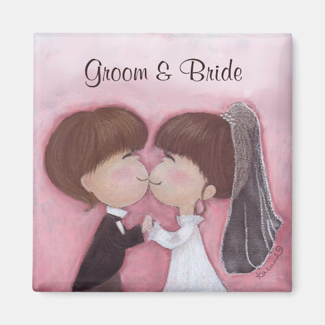 Happy Wedding(customisable) Magnet (Front)