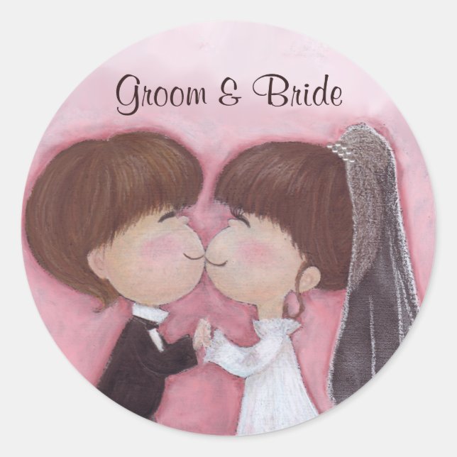 Happy Wedding(customisable) Sticker (Front)