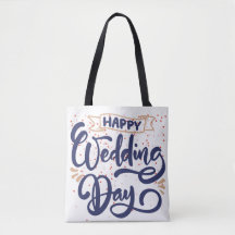 Happy Wedding Day Tote Bag – Romantic Gift 