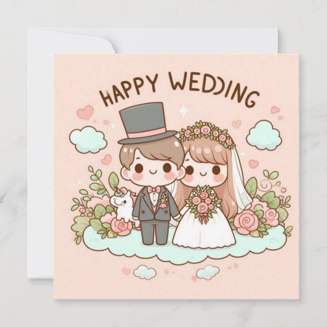 Happy Wedding Greeting Cards  (Front)