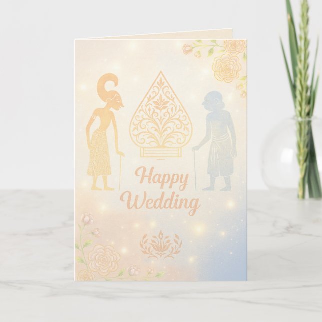 Happy Wedding Greeting Folding Cards (Front)