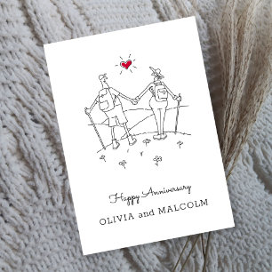 Happy Wedding Hiking Anniversary Red Heart