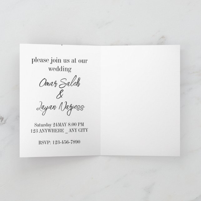 Happy wedding invitation (Inside)