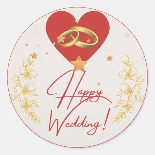 Happy wedding Sticker (Front)
