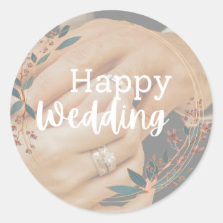 Happy wedding sticker labels wedding accessories