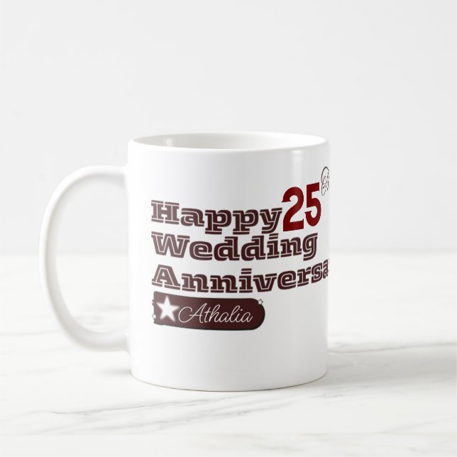 HAPPY WEEDING ANNIVERSERY COFFEE MUG (Left)