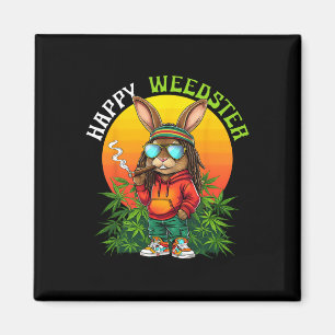 Happy Weedster Easter Bunny Smoking Weed Funny Men Magnet