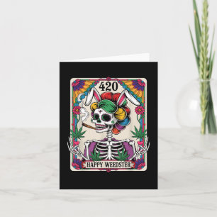 Happy Weedster Easter Skeleton Smoking Weed Tarot Card