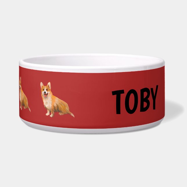 Happy welsh Corgi  bowl (Front)