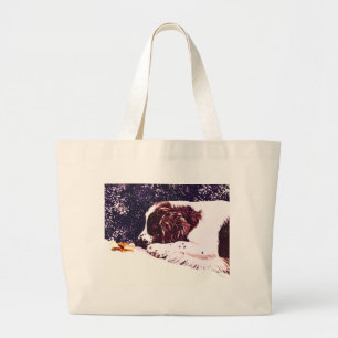 happy Welshie holidays Large Tote Bag