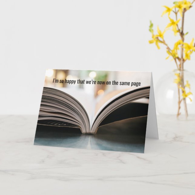 Happy We're On The Same Page - Card (Yellow Flower)