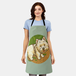 Happy Westie on Nature Trail Apron