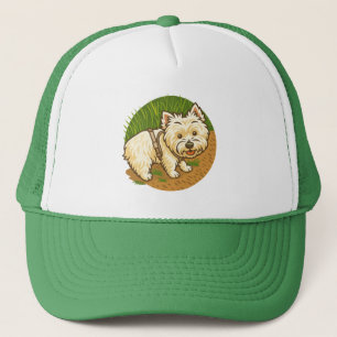 Happy Westie on Nature Trail Trucker Hat