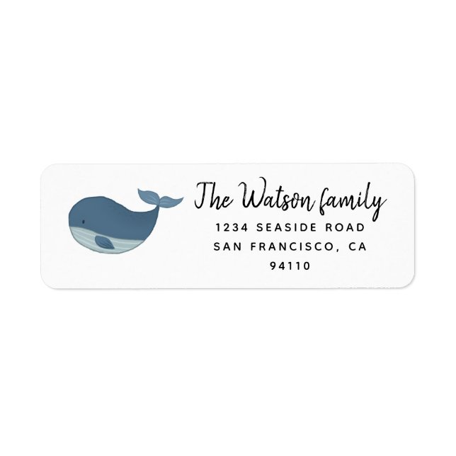 Happy Whale ⎢Return Address Label Return Address Label (Front)