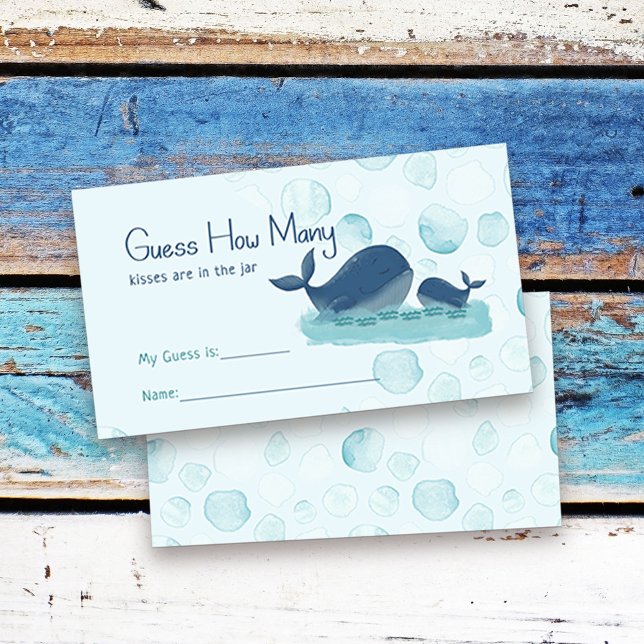 Happy Whales Guess How Many Boy Baby Shower Game Enclosure Card (Guess How Many game cards from my Happy Whale collection. Custom candy kisses available separately
)