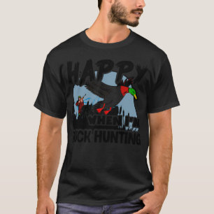 Happy When Duck Hunting animal black lab T-Shirt