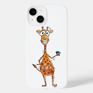 Happy Whimsical Giraffe Drinking Coffee Case-Mate iPhone 14 Case