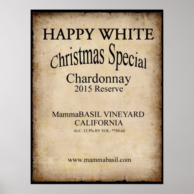 Happy White Wine Christmas Poster! Poster (Front)